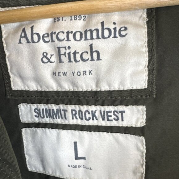 Abercrombie & Fitch Summit Rock Vest Men’s L Down Puffer Vest Olive Green - Picture 6 of 7